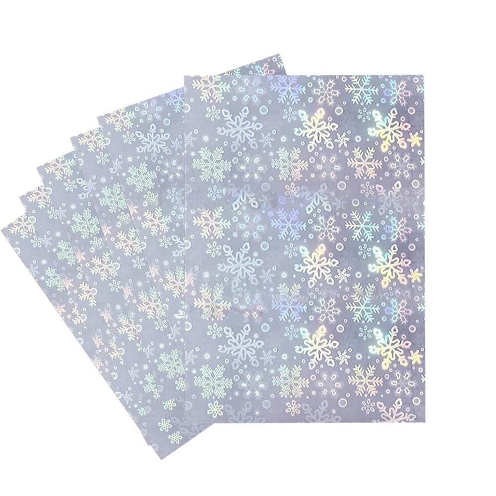 Vinilo Adhesivo Estrella de Nieve - Efecto Holográfico - A4 130gr - 20 Hojas