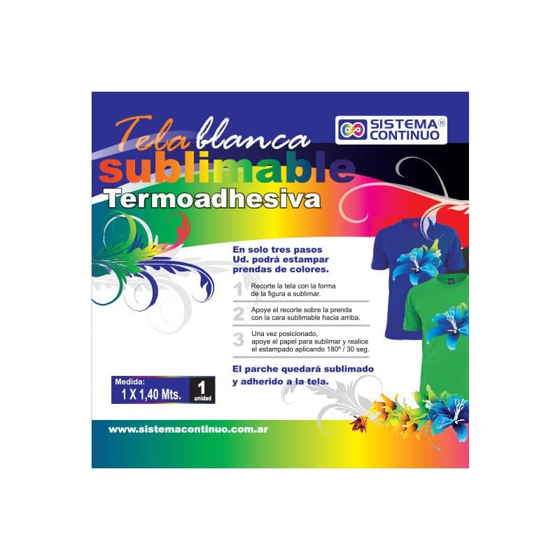 Tela termoadhesiva para Sublimar 1 x 1.20