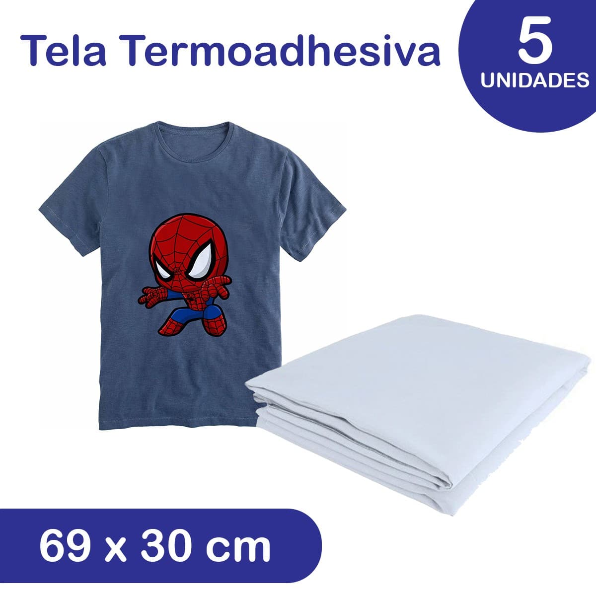 Tela termoadhesiva para Sublimar 69x30 cm x5 unidades