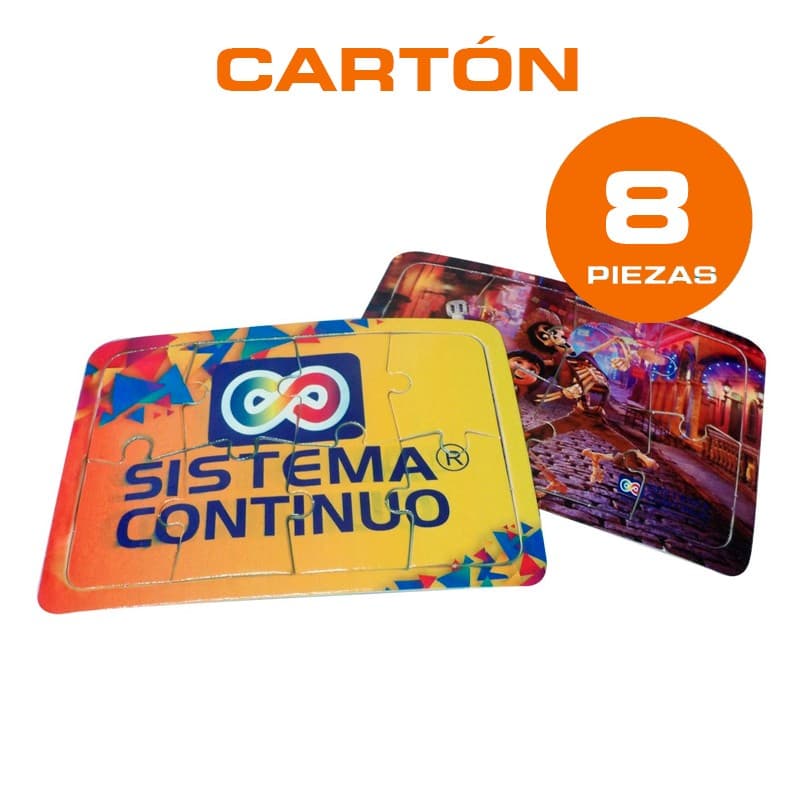 Plancha con 2 rompecabezas sublimable de cartón 8 piezas blanco brillante