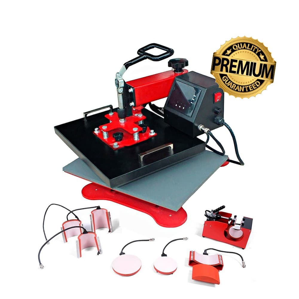 Estampadora Para Sublimación 8 en 1 Plancha 38x38 + 2 Platos + Gorro + 4 Tazas Senko DCH800