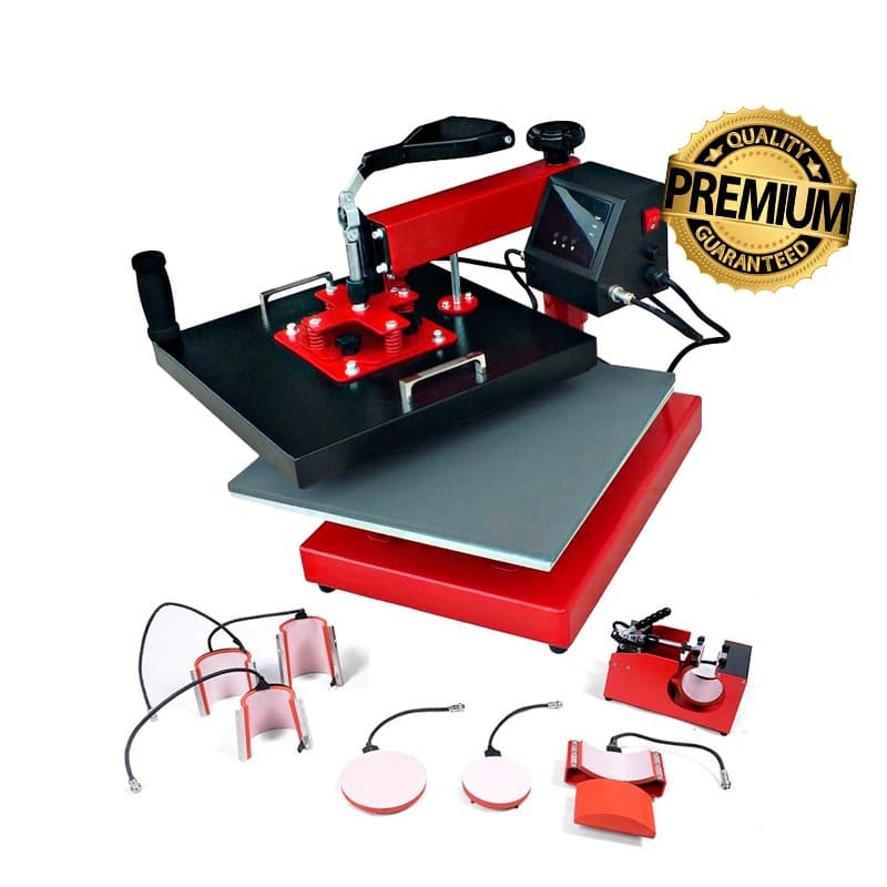 Estampadora Para Sublimación 8 en 1 - Plancha 30x38 + 2 Platos + Gorro + 4 Tazas Senko ECH800