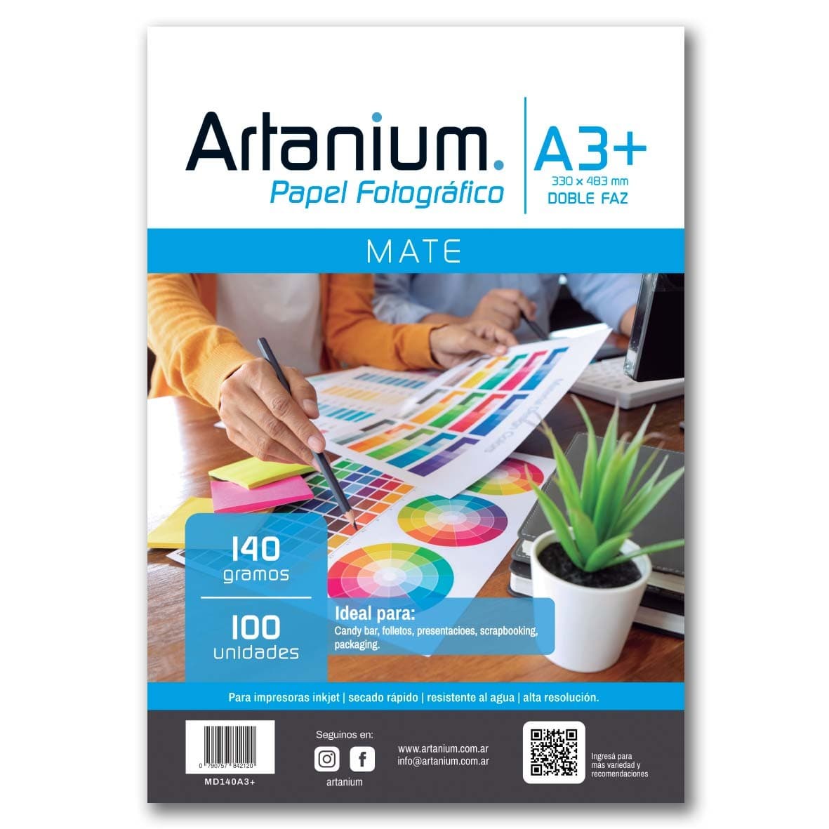 Papel Photo Matte 140gr Doble faz A3+ x100 Hojas