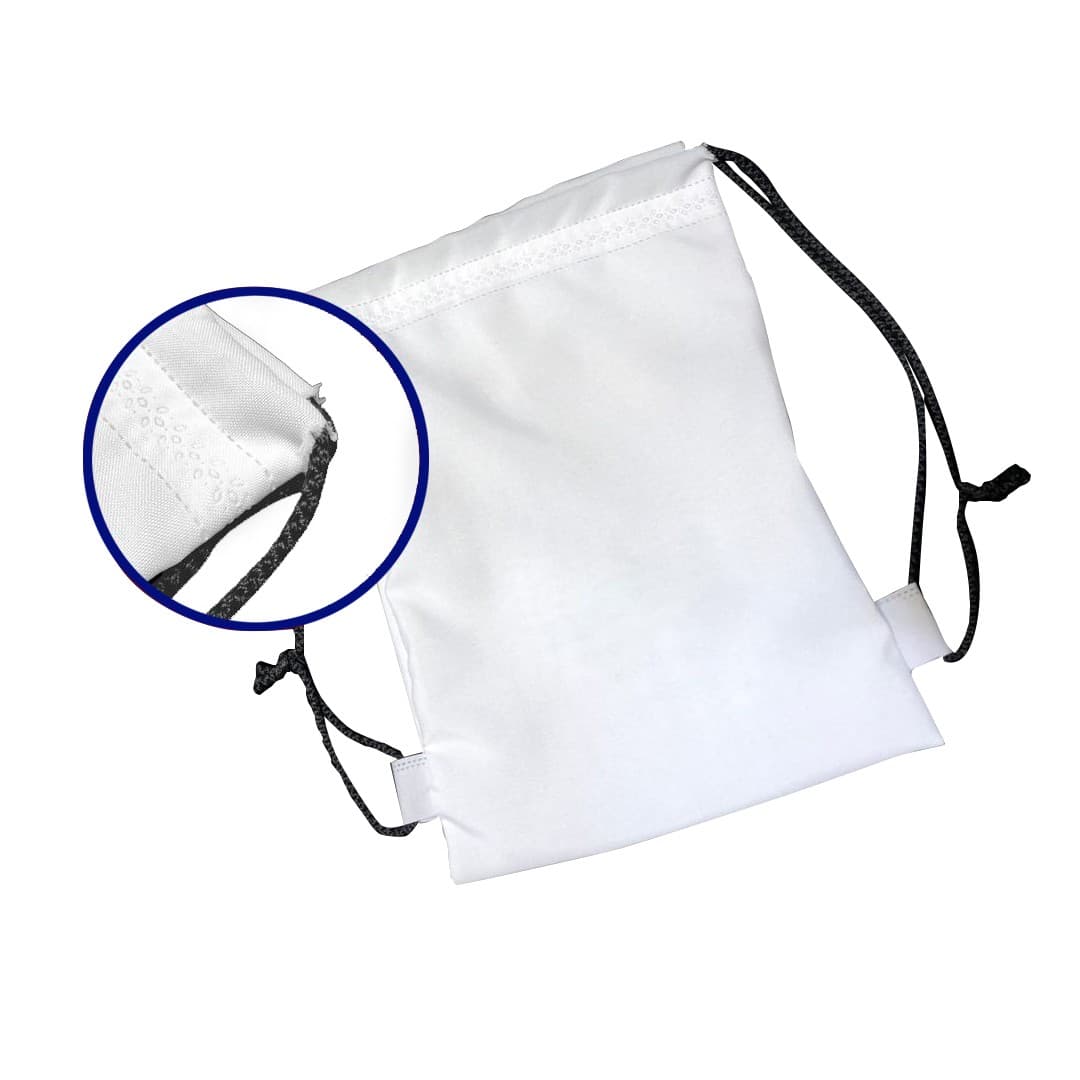 Mochila Blanco Cordon Negro de 25x32cm