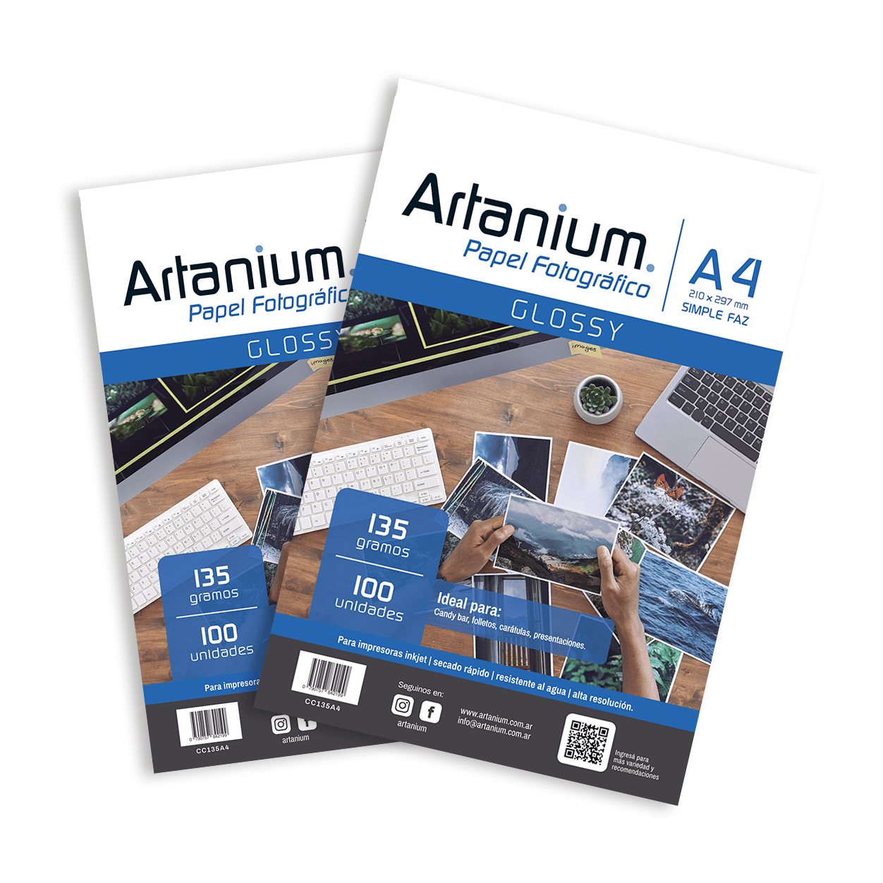 Papel Glossy Fotografico CC A4 135gr x 100 Hojas