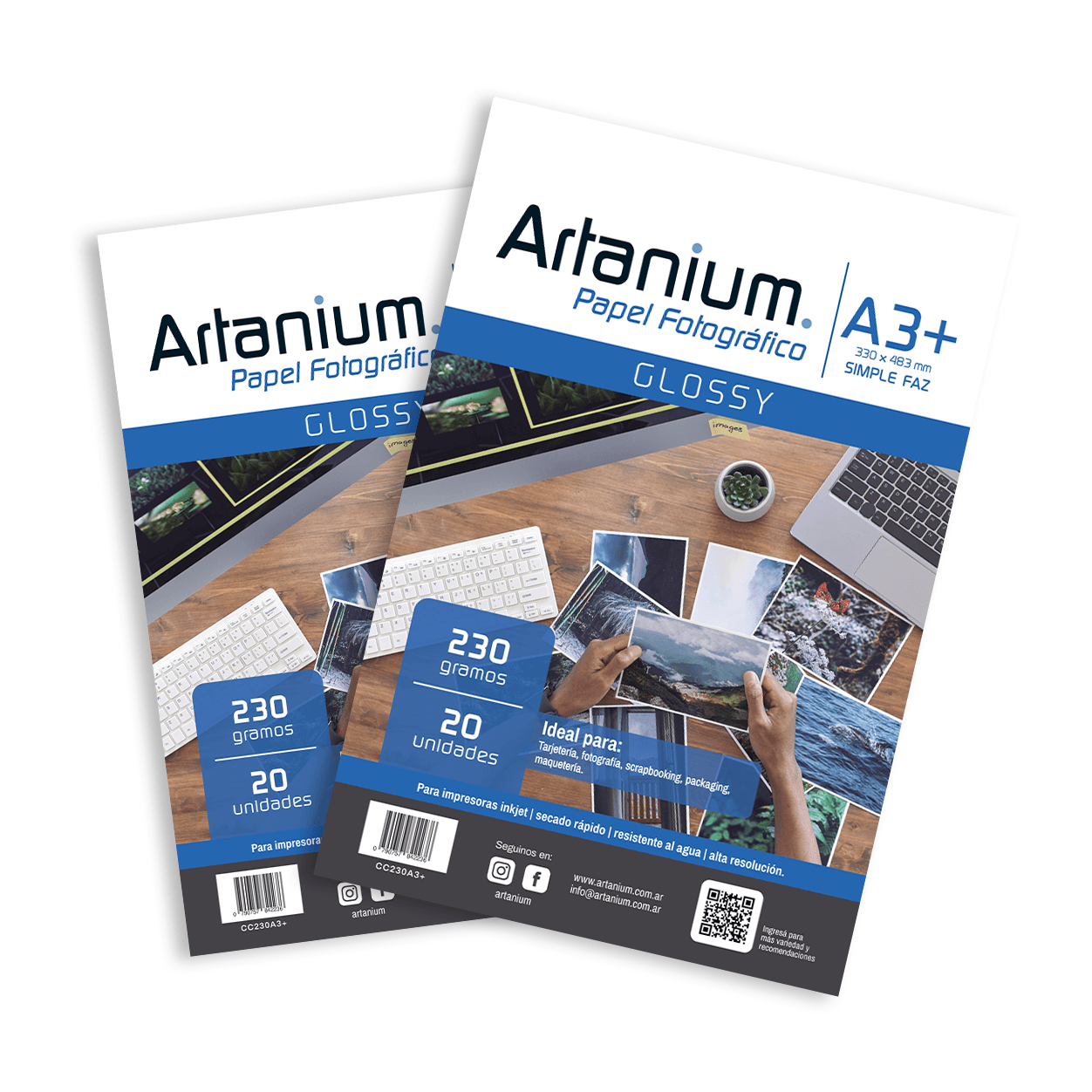 Papel Glossy Fotografico CC A3+ 230gr x20 Hojas