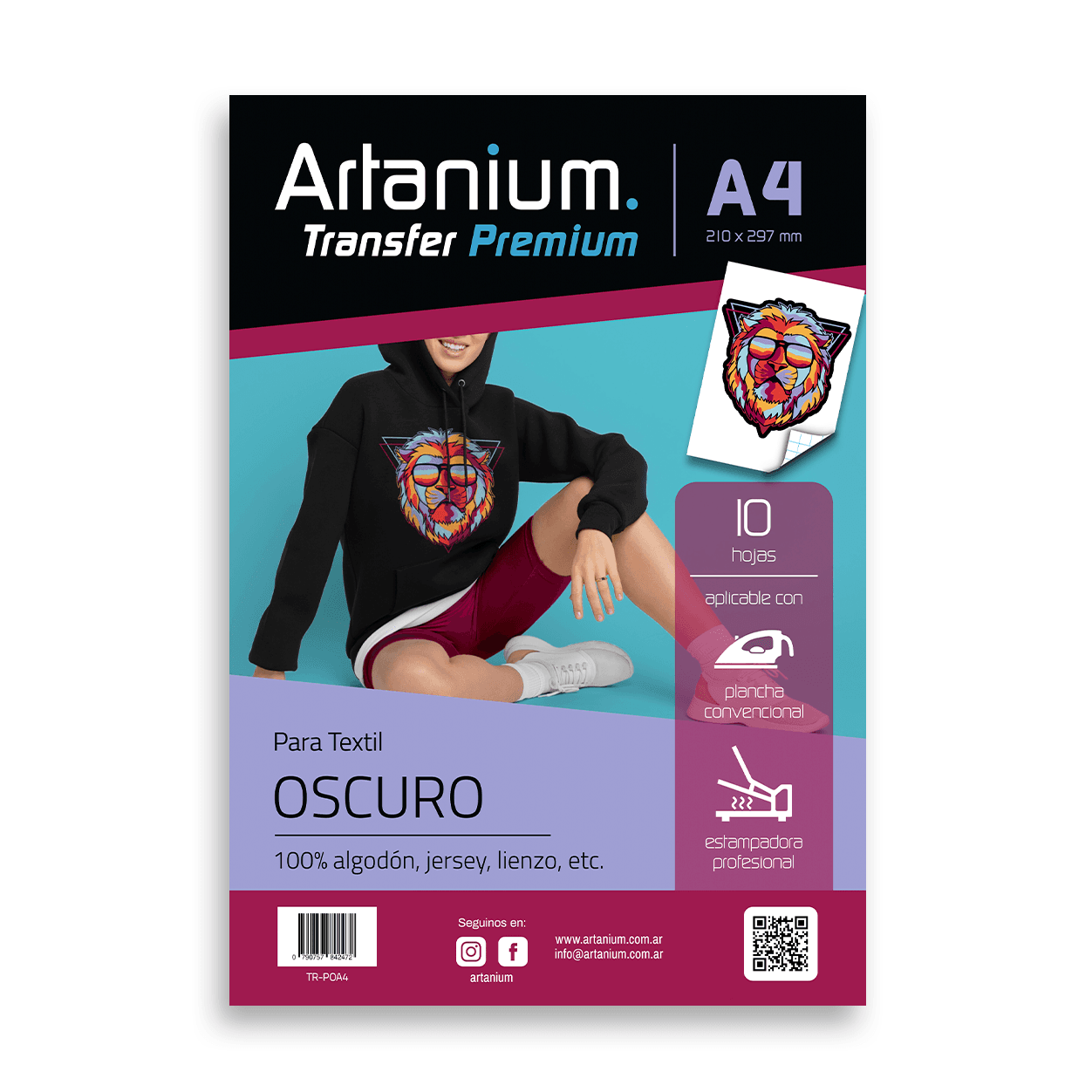 Transfer Premium Para Prendas Oscuras - A4 x10 Hojas